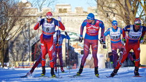 Ola Vigen Hattestad och Sergej Ustiugov möttes i kvartsfinalskedet i Quebec. Ola Vigen Hattestad och Sergej Ustiugov, Quebec, mars 2016.
