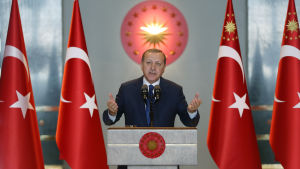 President Recep Tayyip Erdoğan talar till utländska ambassadörer i Ankara 9.1.2017 President Recep Tayyip Erdogan talar till utländska ambassadörer i Ankara 9.1.2017