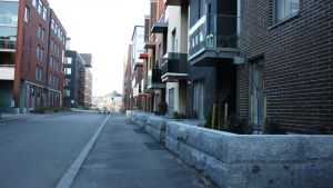 Radikala räntehöjningar är inte att vänta. Radhus av typen townhouse i Fiskehamnen i Helsingfors.