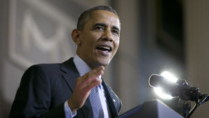 President Barack Obama håller tal om sjukförsäkringsreformen Affordable Care Act (ACA) 2013. President Barack Obama håller tal om sjukförsäkringsreformen Affordable Care Act (ACA)