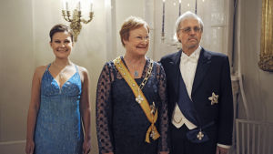 Tarja Halonen hör också till Sami Sykkäs stilfavoriter. Här fotad på Slottsbalen 2010. självständighetsbalen, 2010