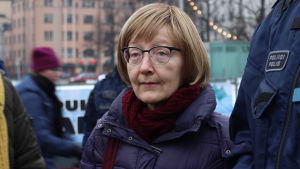 Jaana Vuorio är överdirektör för Migrationsverket. Migris chef Jaana Vuorio februari 2017 på Järnvägstorget i Hfrs