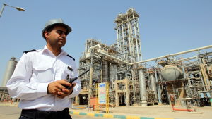 Petrokemisk industri i sydvästra Iran Säkerhetsvakt vid petrokemisk anläggning i sydvästra Iran