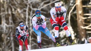 Krista Pärmäkoski vann sin första individuella VM-medalj i Lahtis. Marit Björgen före Krista Pärmäkoski och Heidi Weng, VM 2017.