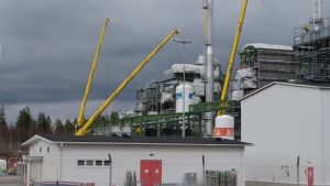 Här byggs en anläggning för vätgasproduktion. agas väteanläggning uppförs i sköldvik i borgå 2016