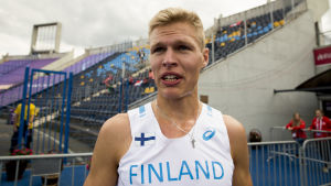 Den tidigare orienteraren Topi Raitanen satsar helhjärtat på hinderlöpning. Topi Raitanen, U23-EM 2017.