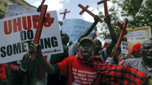 Demonstranter marscherade i Nairobi för ökad säkerhet i Kenya efter en terrorattack som al-Shabaab utförde i Mandera i november 2014. Demonstranter marscherar i Nairobi för ökad säkerhet i Kenya efter en terrorattack som al-Shabaab utförde i Mandera. Den somaliska gruppen utför ofta attacker i grannlandet Kenya.