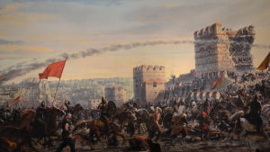 Konstantinopolin vuoden 1453 kaupungin piiritys kuvattuna Panorama 1453 -museossa Konstantinopoli 1453 kaupungin piiritys Panorama 1453 -museossa