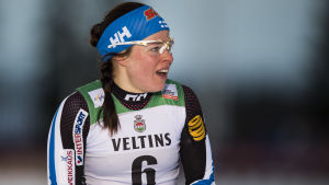 Koras Krista Pärmäkoski till Rukas drottning? Krista Pärmäkoski åkte fort under andra halvan av loppet.