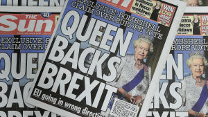 Tröskeln för att göra skandaljournalistik blir lägre utan ONM, tror Yrsa Stenius. The Sun: Drottningen stöder Brexit