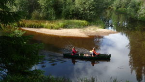 Kanotfärd längs Siiponjoki Henric Öhman och Sara Kåll paddlar längs Siiponjoki
