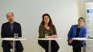 Vice ordförande Bernt Nordman (De Gröna), ordförande Veronica Hertzberg (SFP) och sektionsmedlemmen Elisabeth Helander bevarar Cygnaeus skolbyggnad, men slopar planerna på en skola på Busholmen. Utbildningsnämndens svenska sektion presenterar ännu ett förslag i Cygnaeushärvan.