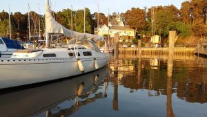 Airisto segelsällskaps hemhamn, Beckholmen. Airisto Segelsällskaps paviljong på Beckholmen i Åbo.