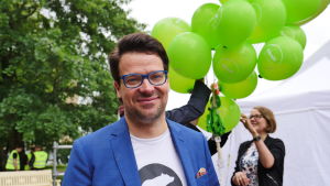De grönas Ville Niinistö lämnar riksdagen. Ville Niinstö Porissa heinäkuu 2016