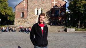 Ornitolog Mikael Nordström om pilgrimsfalken på taket till Domkyrkan Ornitolog Mikael Nordström om pilgrimsfalken på taket till Åbo domkyrka