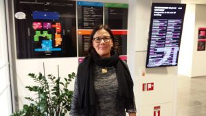 Päivi Ikonen säger att eleverna varit inspirerade av svenskan. rektor för Utran koulu i Joensuu