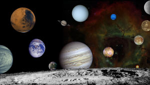 Kollage av planetbilder som Voyagersonderna har tagit. Kollage av planetbilder som Voyagersonderna har tagit.