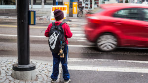 Hur många elever i årskurs två som kan tänkas bli utan en plats i höst är ännu oklart. Arkivbild. Skolelev vid rött ljus