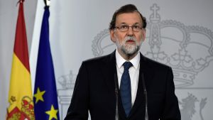 Spaniens premiärminister Mariano Rajoy höll presskonferens efter folkomröstningen i Katalonien.