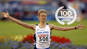 Jukka Keskisalo i mål som Europamästare 2006 i Göteborg.