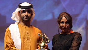 Prisbelönta saudiarabiska regissörer som Haifaa Al-Mansour (till höger) hoppas snart kunna visa sina filmer på biografer i sitt hemland. Hennes film Wajda är den första saudiarabiska filmen som har Oscar-nominerats