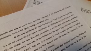 Mina män är spridda över hela världen, skriver kapten Zepp till rederiets representant Nils Wikeström i Åbo, ombord på fartyget S/S Florence Luckenbach, i Alexandria i maj 1948. Ett brev från kapten Allen Zepp till Nils Wikeström, skrivet i Alexandria 1948