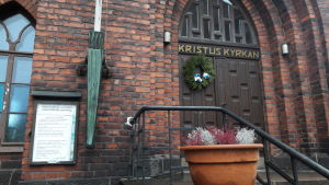 Metodistförsamlingens kyrka finns precis bredvid fastigheten där Konkordiahemmet låg. Kristuskyrkan i Främre Tölö.