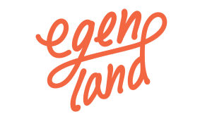 Egenland-ohjelman logo oranssilla valkoisella taustalla.