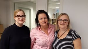 Dramaturgerna Linnea Stara, Ann-Luise Bertell och Marina Meinander. Dramaturgerna Linnea Stara, Ann-Luise Bertell och Marina Meinander.