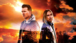 Joshua Homme ja Iggy Pop elokuvan American Valhalla julisteessa