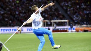 Ruuskanen sexa i Berlin, bästa finländare i samma veva. Antti Ruuskanen kastar spjut vid EM2018.