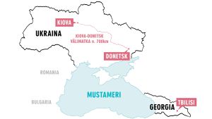 Kartta: Ukraina ja Georgia