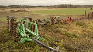 Alla Selenius åkrar är ändå inte gröna den här hösten. Eko-odlingen ger inte utrymme för bekämpningsmedel mot ogräs, så när kvickroten slog till blev han tvungen att plöja upp cirka 10 procent av åkrarna. Luomuviljelijä Magnus Seleniuksen pelto