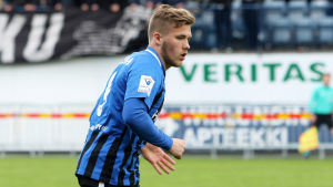 Källman spelade i FC Inter innan flytten utomlands. Benjamin Källman i Inter 2018.