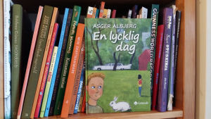 Boken En lycklig dag skriven av Asger Albjerg och illustrerad av Peik Bäckström.