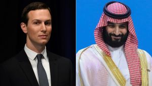 President Trumps svärson och rådgivare Jared Kushner och Saudiarabiens kronprins Mohammed bin Salman. President Trumps svärson och rådgivare Jared Kushner och Saudiarabiens kronprins Mohammed bin Salman.