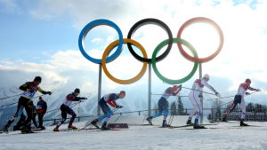 De olympiska ringarna.