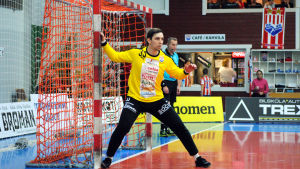 BK:s målvakt Bogdan Klepa spelade bra. (Arkivbild) BK-målvakten Bogdan Klepa klar för att ingripa.