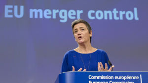 Till stora delar var fusionen mellan Alstom och Siemens oproblematisk, säger konkurrenskommissionären Vestager. Konkurrenskraftskommissionären Margarethe Vestager.