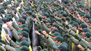 Medlemmar av det iranska revolutionsgardet svor sin trohet till den islamiska revolutionen Medlemmar av det iranska revolutionsgardet svor sin trohet till den islamiska revolutionen
