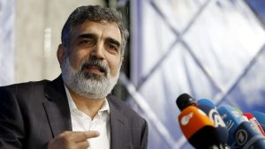 Arkivbild på Behrouz Kamalvandi, talesman för Irans atomenergimyndighet, under en presskonferens i juli 2018. Arkivbild på Behrouz Kamalvandi, talesman för Irans atomenergimyndighet, under en presskonferens i juli 2018.
