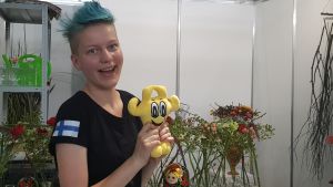 Maria Yrjölä från Pyttis tävlade i floristik. Maria Yrjölä från Pyttis tävlade i floristik.
