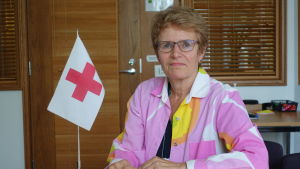 Leena Kämäräinen, chef för den nationella beredskapen vid Finlands röda kors. Leena Kämäräinen, FRK-chef för den nationella beredskapen..