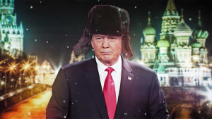 Our New President -elokuvan promokuva, Trump karvahatussa