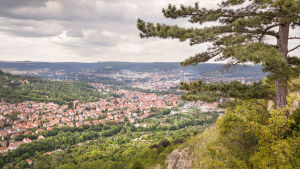 Det gick mycket bra för De gröna i staden Jena i EU-valet. En vy över Jena i Tyskland.