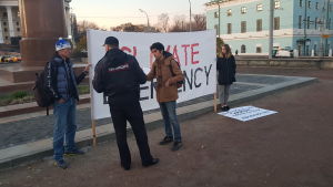 Klimatdemonstration i Ryssland.