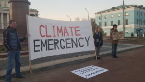 Klimatdemonstration i Ryssland.