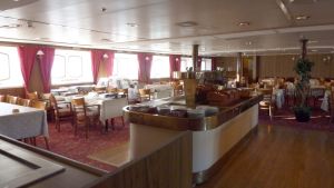 Hostelli Boren aamiaispöytä.