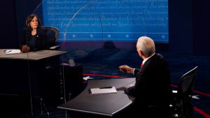 Mike Pence ja Kamala Harris varapresidenttiehdokkaiden tv-väittely.