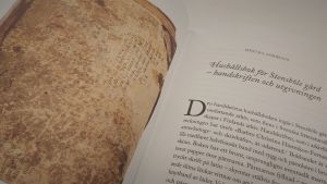 Originalet är en skör handskriven bok, nedtecknad av Johan Wentzel Rotkirch. Bild av ett uppslag i en hushållsbok.